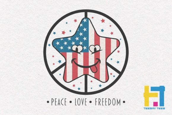 4th of July USA Peace Love Freedom SVG: Graphics & Crafts