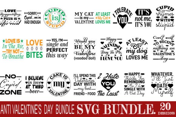 Anti Valentine's Day Bundle: Graphics for Crafts and Content