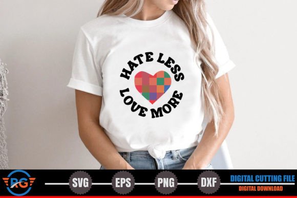 Hate Less Love More – Retro Pride SVG