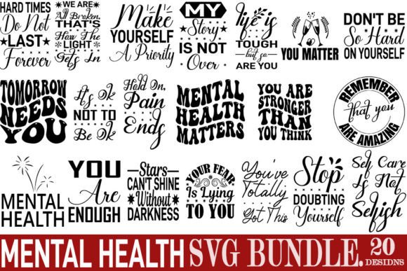 Mental Health Svg Bundle: Graphics and Crafts for Digital Sellers