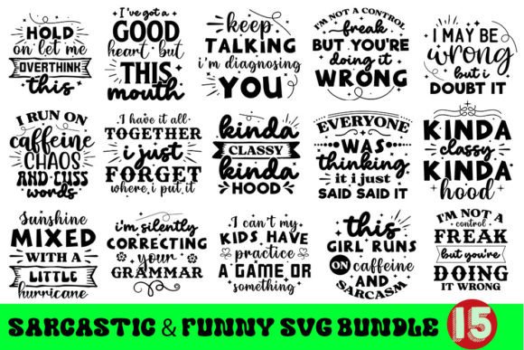 Sarcastic Funny Svg Bundle: Graphics with a Wry Twist