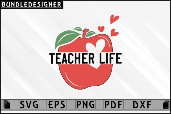 Teacher Life Apple SVG Design