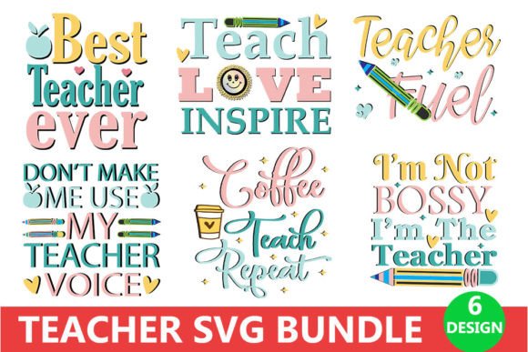 Teacher Quote Svg Bundle: Graphics for Crafts and Small Business