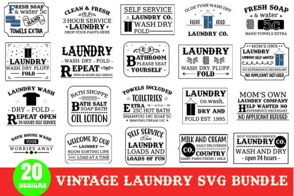 Vintage Laundry SVG Bundle: Graphics and Crafts